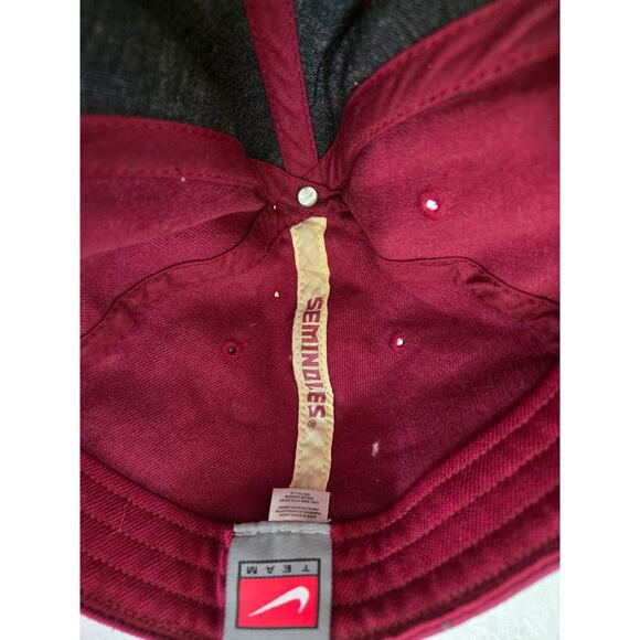 Nike Team Hat Florida State Seminoles Men’s OSFM Stretch Fitted Red FSU Cap - Picture 6 of 7